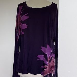 Hand printed, long sleeve tee